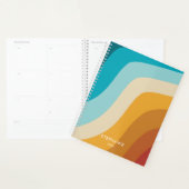 カラフルレトロ虹の波パーソナライズされた プランナー手帳 (ディスプレー)