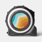 カラフルレトロ虹の波パーソナライズされた メジャー (正面)