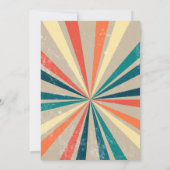 カラフルレトロ虹色太陽のバースト結婚式 招待状 (裏面)