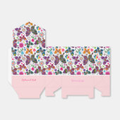 カラフルレトロ蝶と花模様 フェイバーボックス (折り畳みなし)