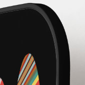 カラフルレトロ語のバーストストライプ ピックルボールラケット (左詳細)