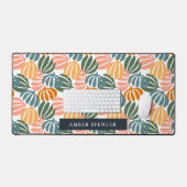 カラフルレトロ離れグルーヴィ植物学ガーリー科 デスクマット (キーボード&マウス)