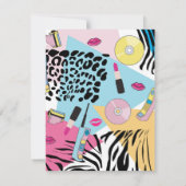 カラフルレトロ1990年代の90年代パターンモノグラム サンキューカード (裏面)