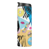 カラフルレトロ1990年代の90年代パターンモノグラム タンブラー (回転右)