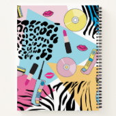 カラフルレトロ1990年代の90年代パターンモノグラム ノートブック (裏面)