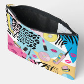 カラフルレトロ1990年代パターン アクセサリーポーチ (見開き)