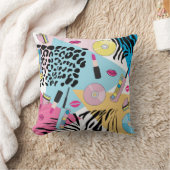 カラフルレトロ1990年代パターン クッション (ブランケット)