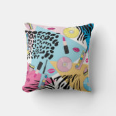 カラフルレトロ1990年代パターン クッション (正面)