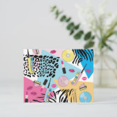 カラフルレトロ1990年代パターン シーズンポストカード (スタンド正面)