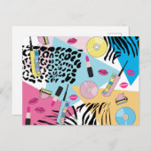 カラフルレトロ1990年代パターン シーズンポストカード (正面/裏面)