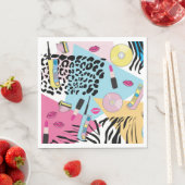 カラフルレトロ1990年代パターン スタンダードランチョンナプキン (インサイチュ)