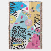 カラフルレトロ1990年代パターン スローブランケット (正面縦)