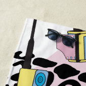 カラフルレトロ1990年代パターン ビーチタオル (インサイチュ)