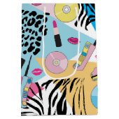 カラフルレトロ1990年代パターン ミディアムペーパーバッグ (裏面)