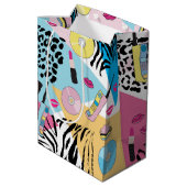 カラフルレトロ1990年代パターン ミディアムペーパーバッグ (裏面アングル)