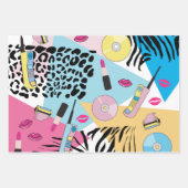 カラフルレトロ1990年代パターン ラッピングペーパーシート (正面3)