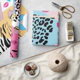 カラフルレトロ1990年代パターン ラッピングペーパー