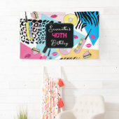 カラフルレトロ1990年代パターン 横断幕 (インサイチュ)