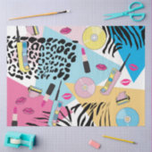 カラフルレトロ1990年代パターン 薄葉紙 (クラフト)