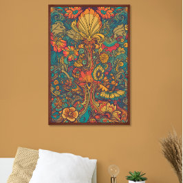 カラフルレトロ70s AIサイケデリックアート ポスター