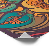 カラフルレトロ70s AIサイケデリックアート ポスター (角)