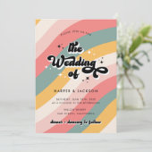 カラフルレトロ70s QRコード結婚 招待状 (スタンド正面)