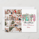 カラフルレトロ8写真メリークリスマス シーズンカード (正面)