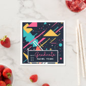 カラフルレトロ80の卒業党 スタンダードカクテルナプキン (インサイチュ)