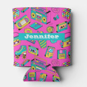 カラフルレトロ80sネオンガーリーピンクパターン名 缶クーラー (裏面)