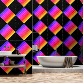 カラフルレトロ80sレインボードラゴンダイヤはかりで測モンド 壁紙