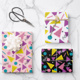 カラフルレトロ80s ラッピングペーパーシート