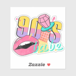 カラフルレトロ90のベビーリップリングや輪ポップ・アートの シール