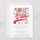 カラフルレトロ グルーヴィー ホーリー ジョリーなバイブス ホリデー 招待状 (正面)