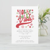 カラフルレトロ グルーヴィー ホーリー ジョリーなバイブス ホリデー 招待状 (スタンド正面)