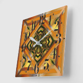 カラフルレトロ スクエア壁時計 (傾斜)