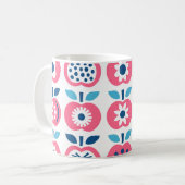 カラフルレトロAppleシームレスパターン コーヒーマグカップ (正面左)