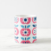 カラフルレトロAppleシームレスパターン コーヒーマグカップ (中央)