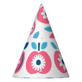 カラフルレトロAppleシームレスパターン パーティーハット (左)