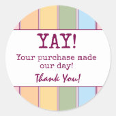 カラフルレトロBusiness Thank You ラウンドシール (正面)