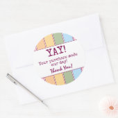 カラフルレトロBusiness Thank You ラウンドシール (封筒)