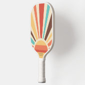 カラフルレトロSun Raysカスタム文字名電話番号 ピックルボールラケット (左)