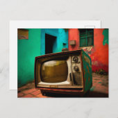 カラフルレトロTVポストカード ポストカード (正面/裏面)