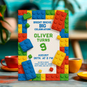 カラフルレンガの誕生日 – 楽しいパーティー 招待状