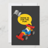 カラフルレンガレーサー誕生日 招待状 (裏面)