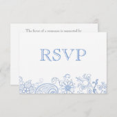 カラフルレースの花のドゥードル　ウェディング　出欠確認 出欠カード (正面/裏面)