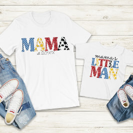 カラフルロデオママのLittle Man ママ息子お揃い トドラーTシャツ