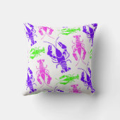 カラフルロブスターまたはファンキー Crawfishパターン クッション (裏面)