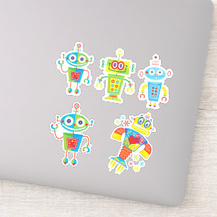 カラフルロボット ビニールステッカー シール