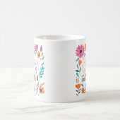 カラフルワイルドフラワーインスピレーショ気にン コーヒーマグカップ (中央)