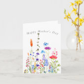 カラフルワイルドフラワーマザーズデイカード カード (黄色い花)